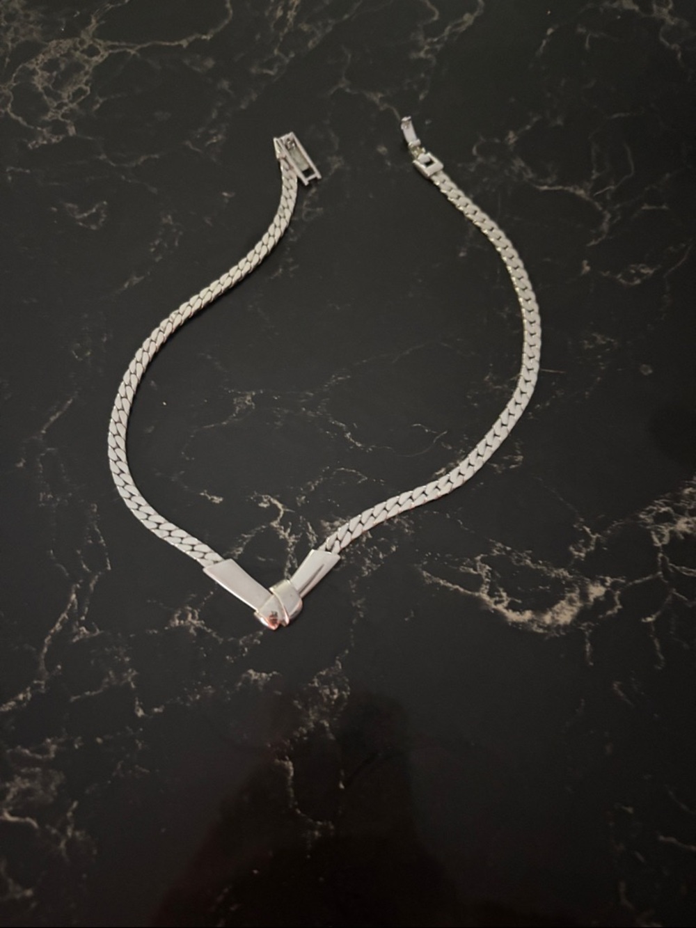 Silver V-Link Chain Necklace - Silver